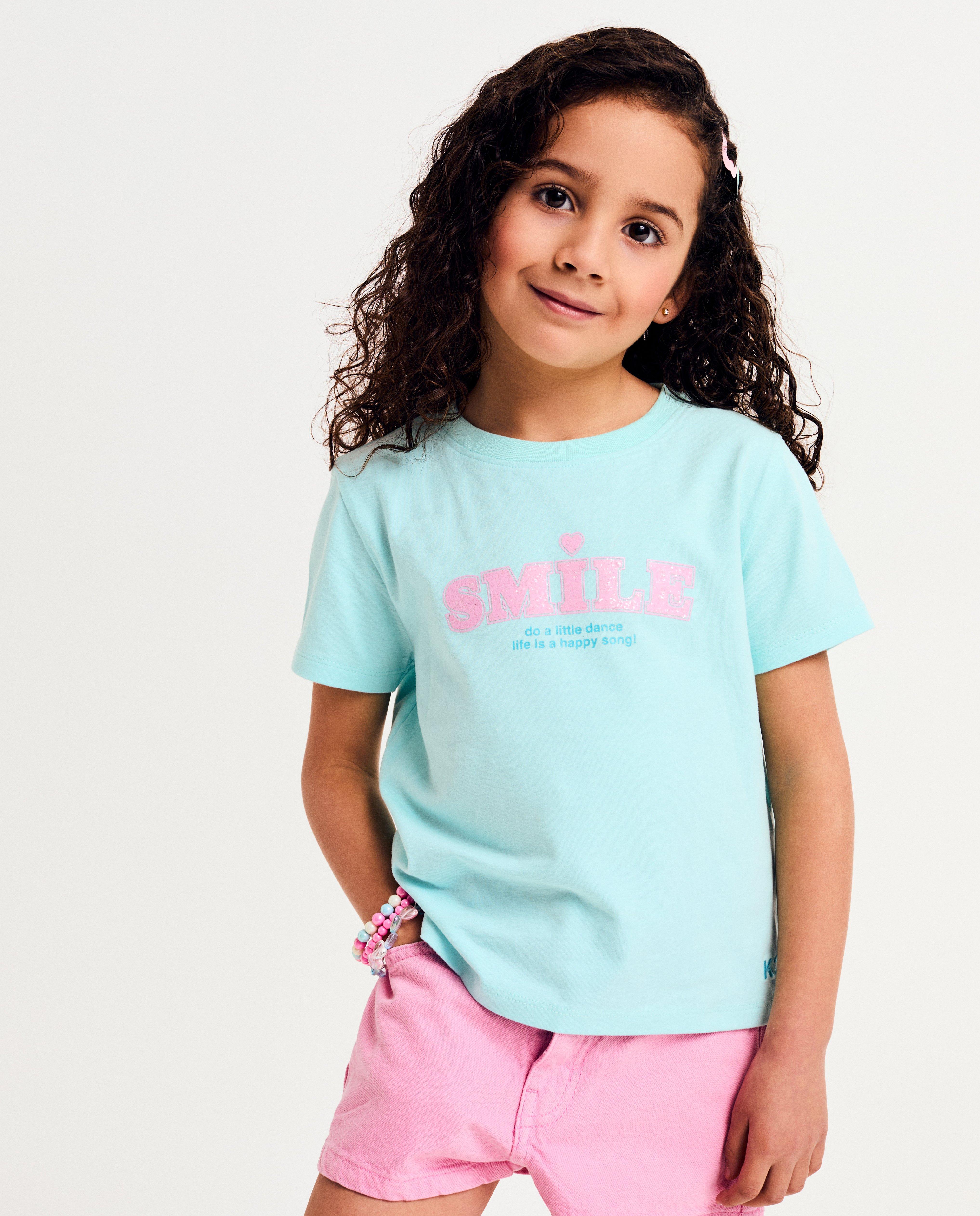 Tricou K3 cu inscripție sclipitoare verde deschis