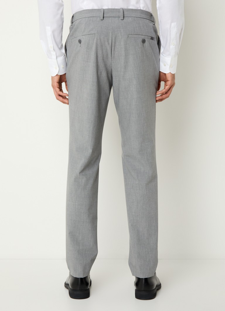HUGO BOSS - P-Genius - Pantaloni slim fit din amestec de lână cu material țesut