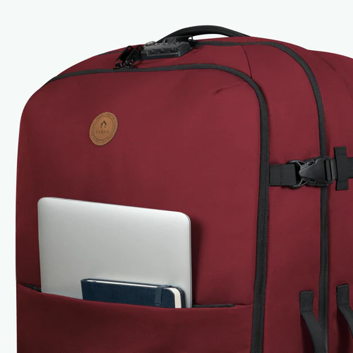 Sibiu burgundy 2-wheel soft suitcase