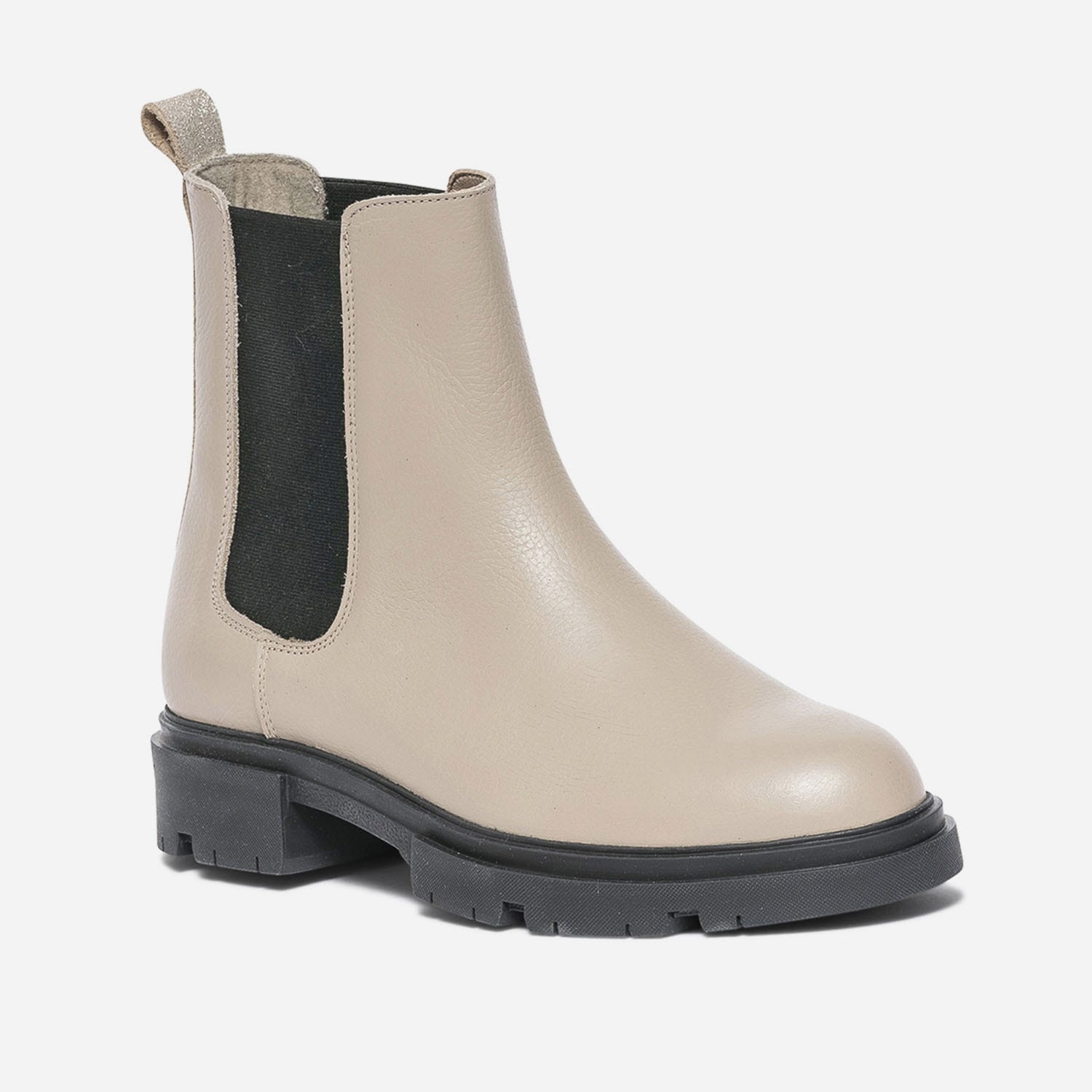 Chelsea boots TEXTO beige éco-conçu en cuir