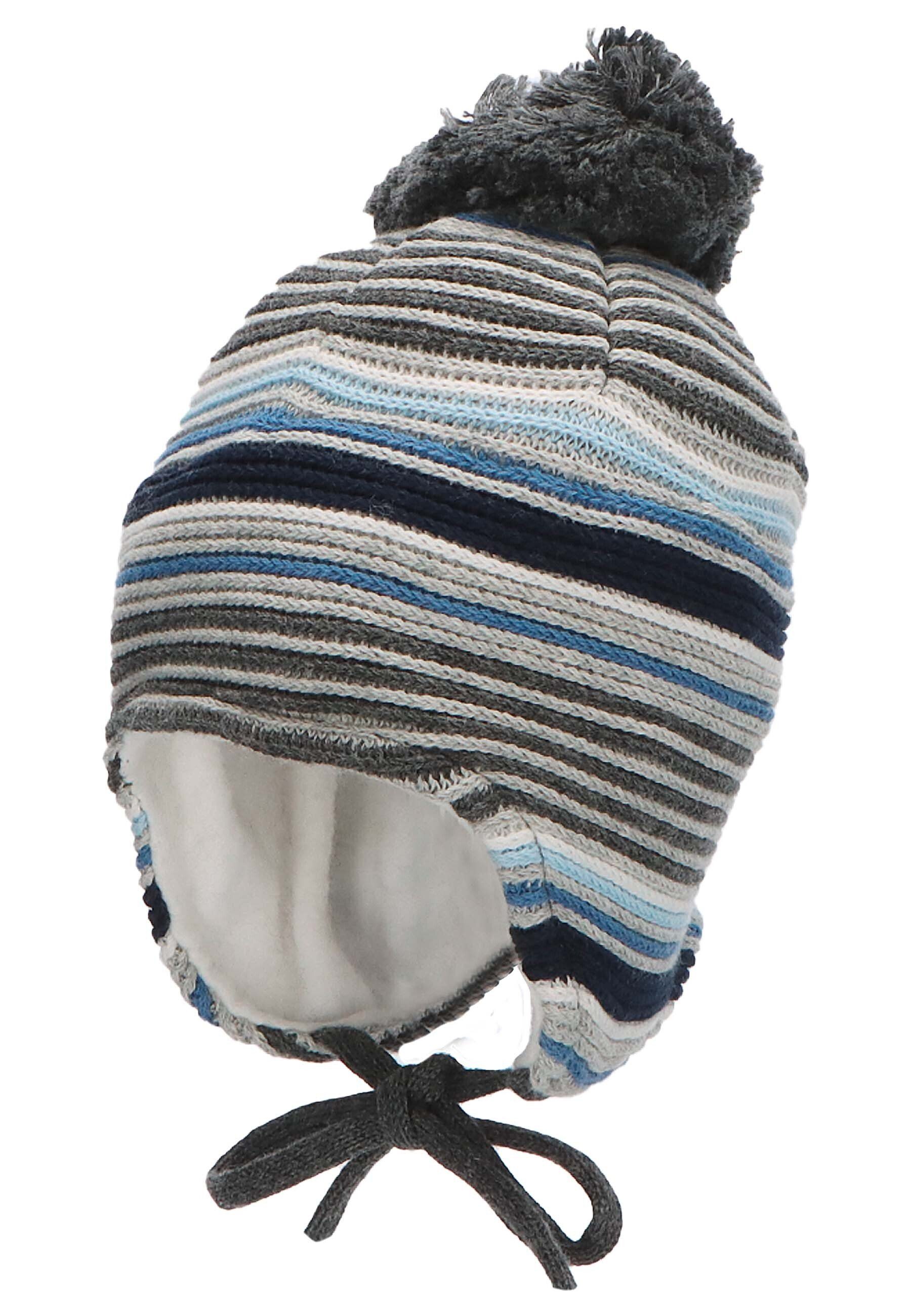 Sterntaler® Strickmütze GOTS Bommelmütze Streifen (1-St)