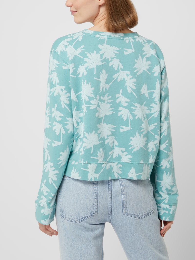 Sweatshirt mit Palmen-Prints in mint