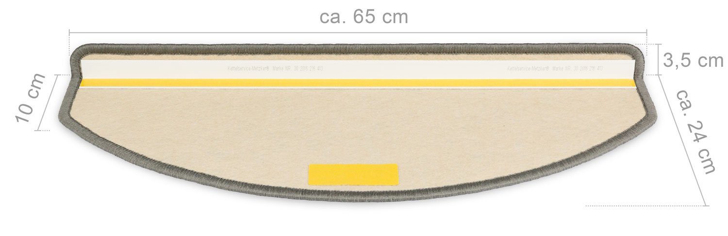 Stufenmatte Stufenmatten Göteborg halbrund Grau 15 Stück, Metzker®, halbrund, Höhe: 8 mm, 15 Stück - Grau