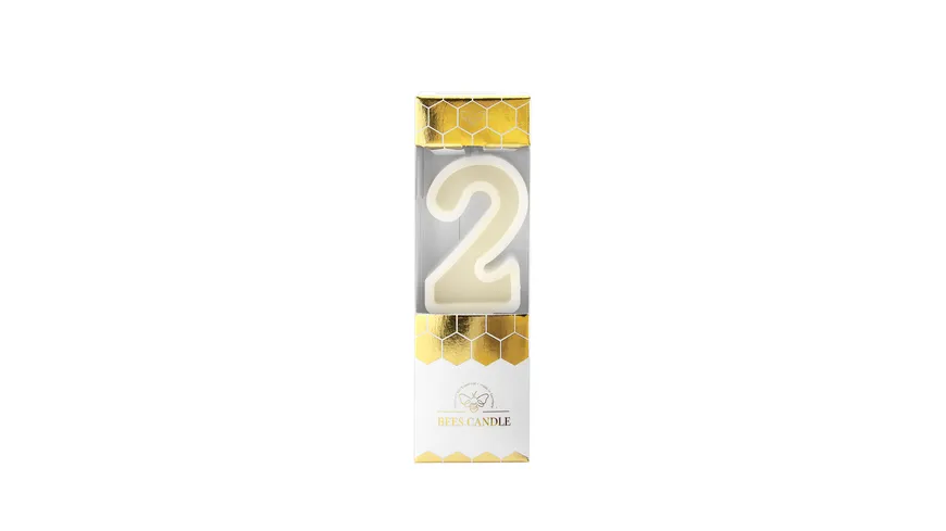 Wondercandle® Bienenwachskerze Nummer 2 weiß