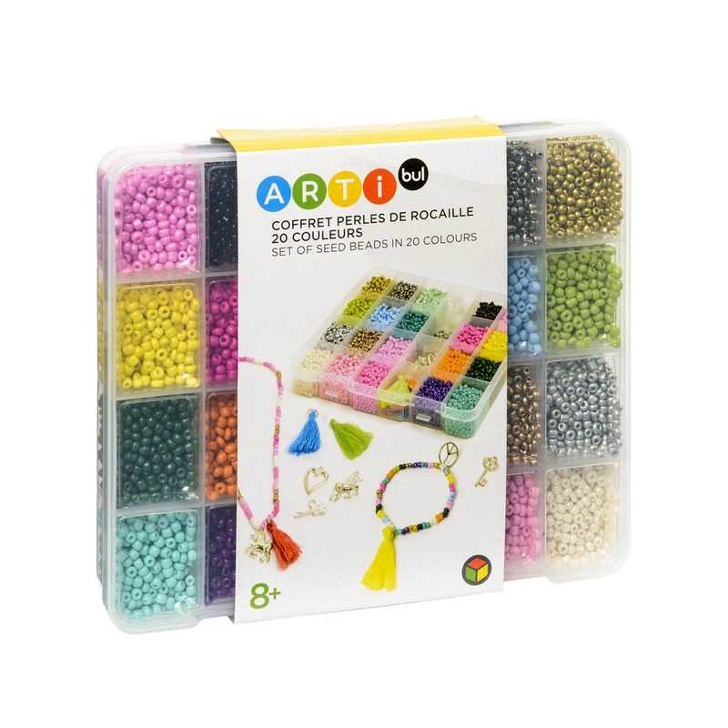 Coffret perles de rocaille 20 couleurs Oxybul