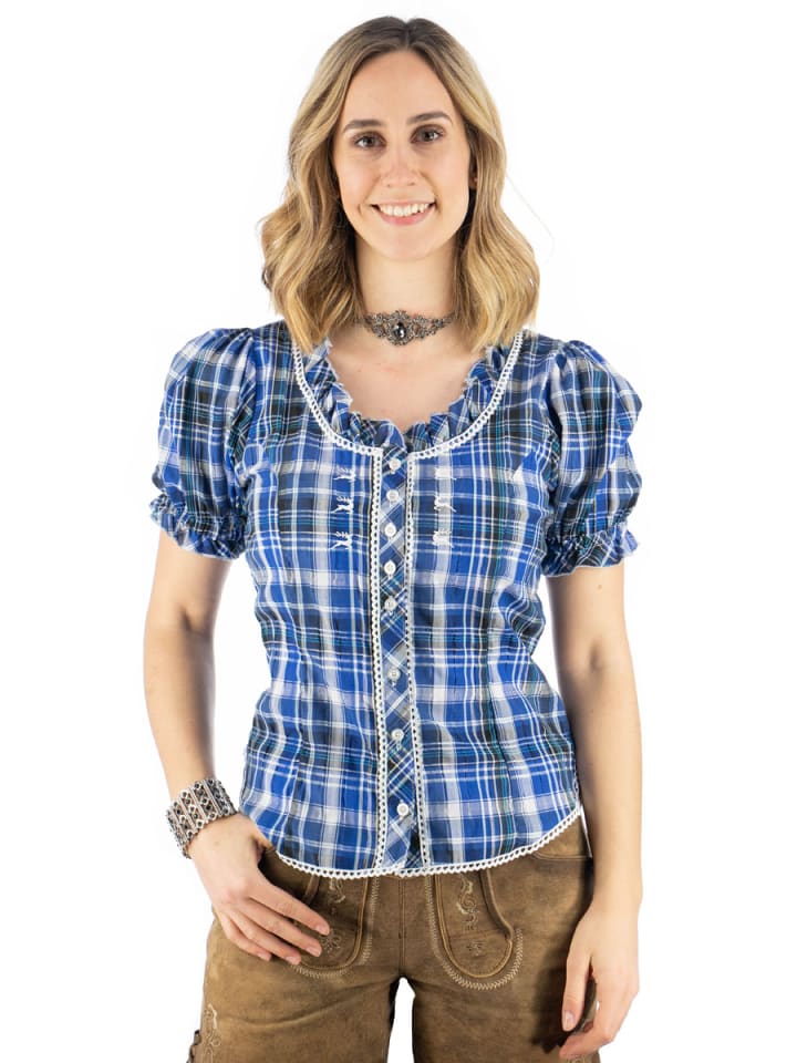 OS-Trachten Trachtenbluse Klosy in kornblau günstig kaufen