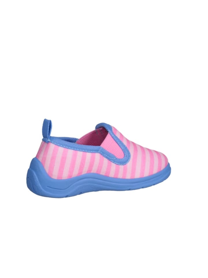 Playshoes Hausschuh Ringel in Pink/Türkis günstig kaufen