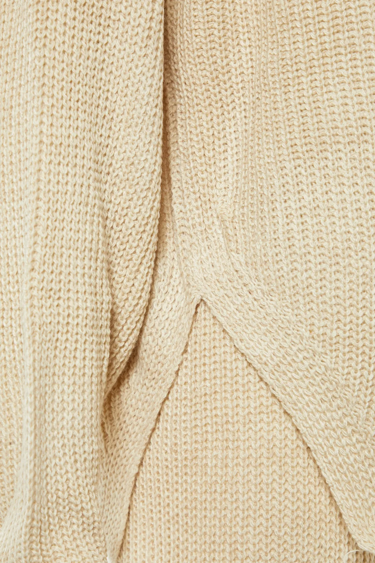 Trendyol Collection  Beiges Strickoberteil und -unterteil-Set mit detailliertem Strickmuster TWOAW23AU00037