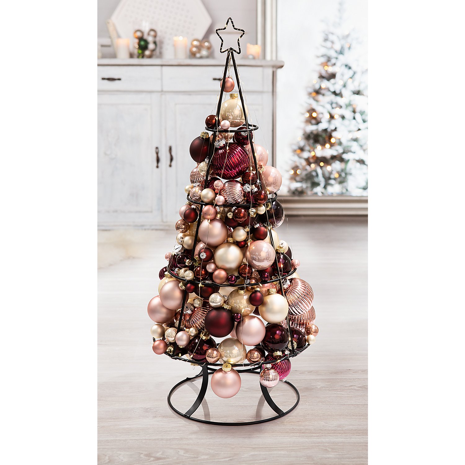 Weihnachtskugeln aus Glas, 4 cm, 6 cm, 8 cm Ø, 16 Stück