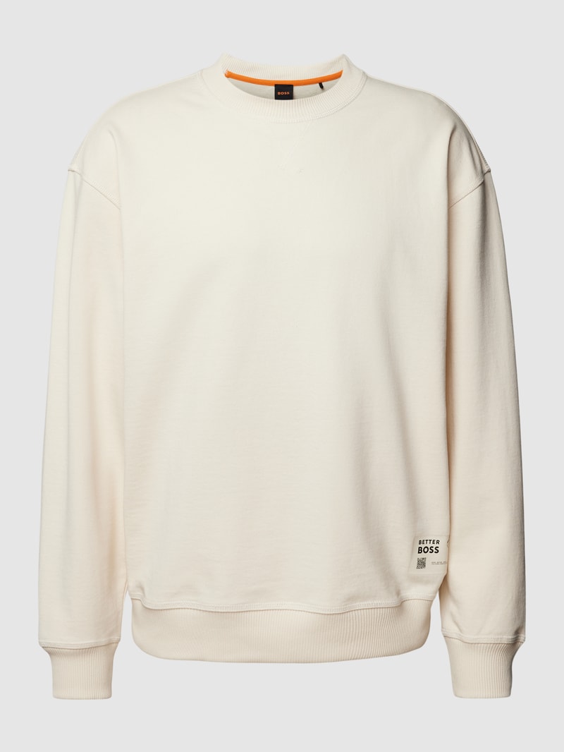Sweatshirt mit Label-Print Modell 'Wecircular' in offwhite