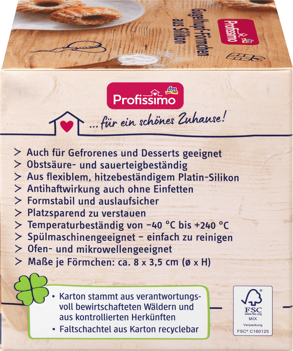 Gugelhupf-Förmchen aus Silikon, 6 St