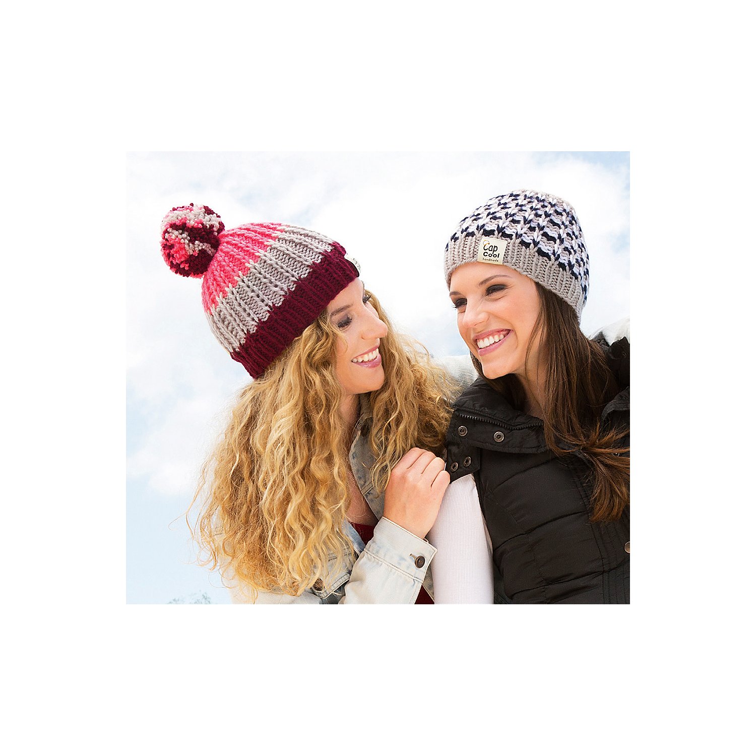 buttinette Pompon-Set, mit Schablonen in 6 Größen von 2,5–9 cm Ø