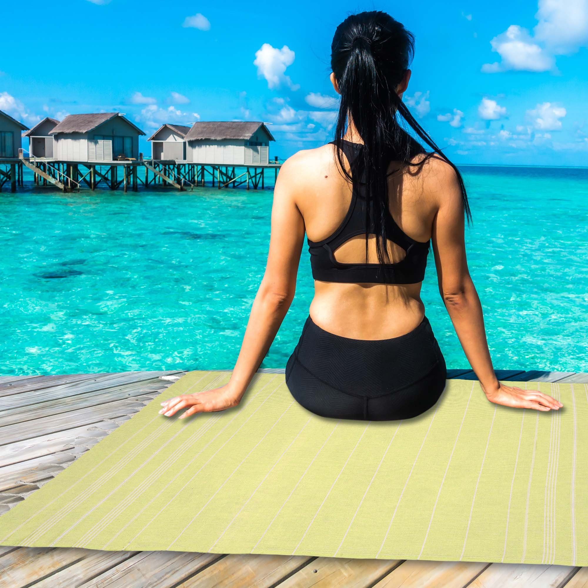 Turquoise Home Hamamtuch 100% Bio-Baumwolle 100 x 180cm Strandtuch Strand Sauna Reisen.