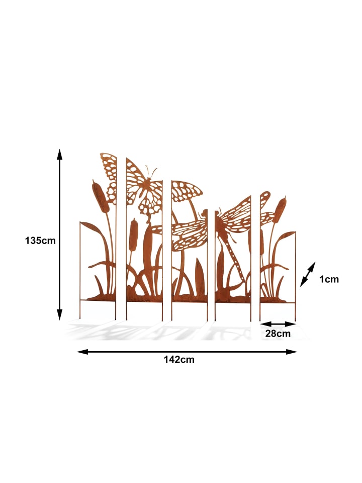 kobolo 5tlg. Set Gartendekoration SCHILF in Braun günstig kaufen onesize