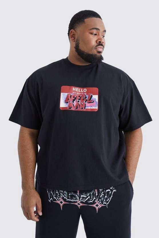 Plus kastiges Official Man T-Shirt mit Y2K Print