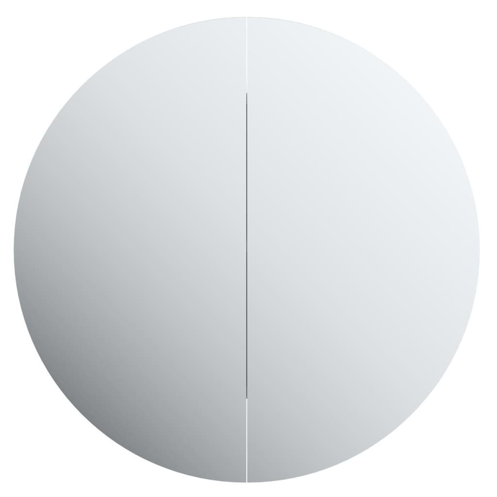 vidaXL Badezimmerspiegelschrank Badezimmerschrank mit Rundem Spiegel & LED Grau 40x40x17,5 cm (1-St)