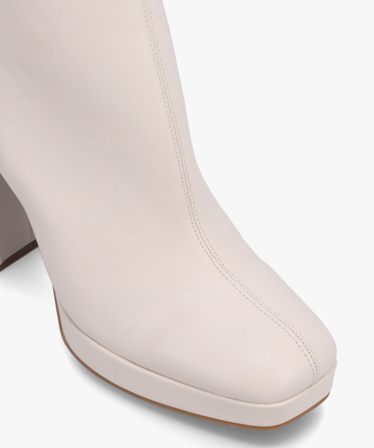 Boots femme unies à talon et bout carré – Claudia Ghizzani beige | GEMO