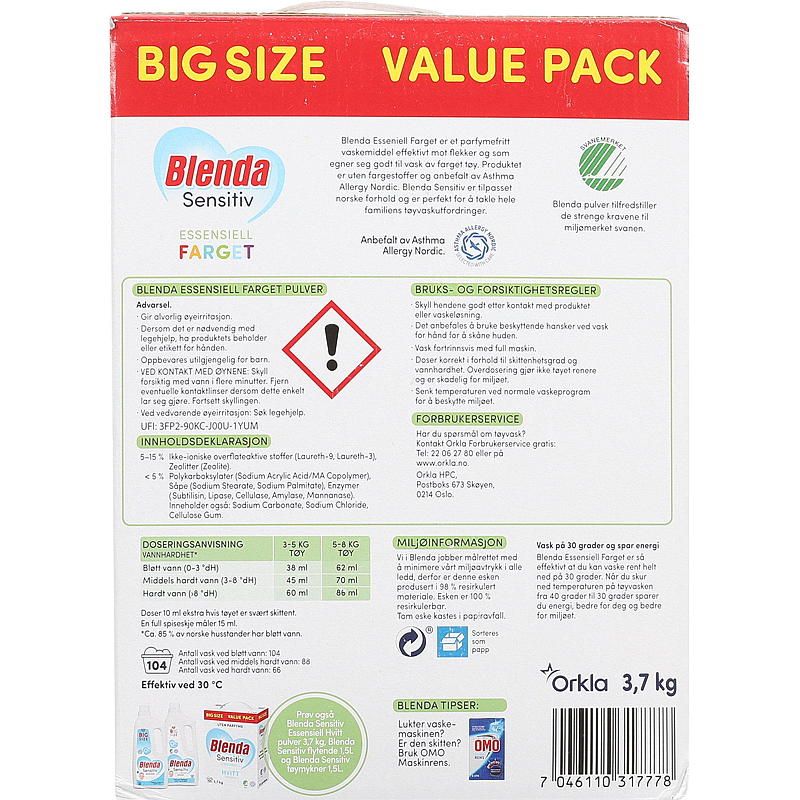 Blenda Blenda Essensiell 3,7 kg farget