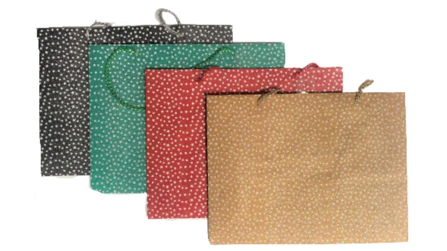 Geschenktüte Shopper Sterne 25x33x11cm sortiert