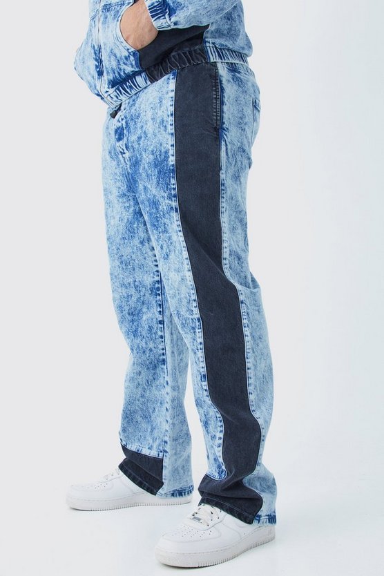 Plus lockere Batik Denim-Jogginghose