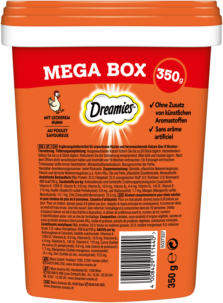 DREAMIES Mega Box mit Huhn 350g