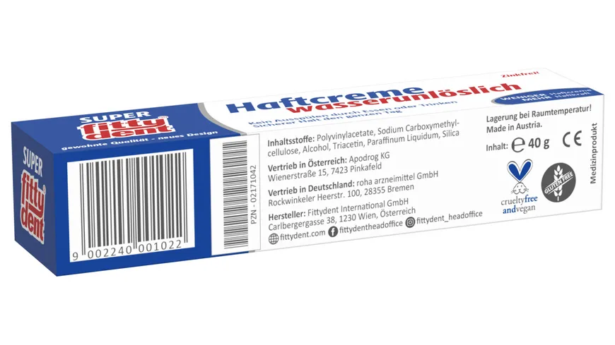 fittydent Haftcreme Super Wasserunlöslich 40 g