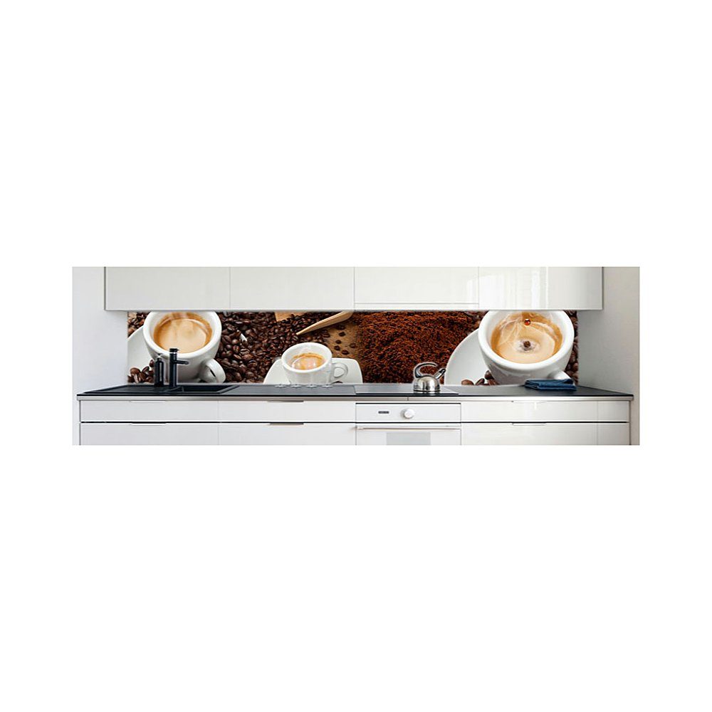 DRUCK-EXPERT Küchenrückwand Küchenrückwand Kaffee Mix Premium Hart-PVC 0,4 mm selbstklebend