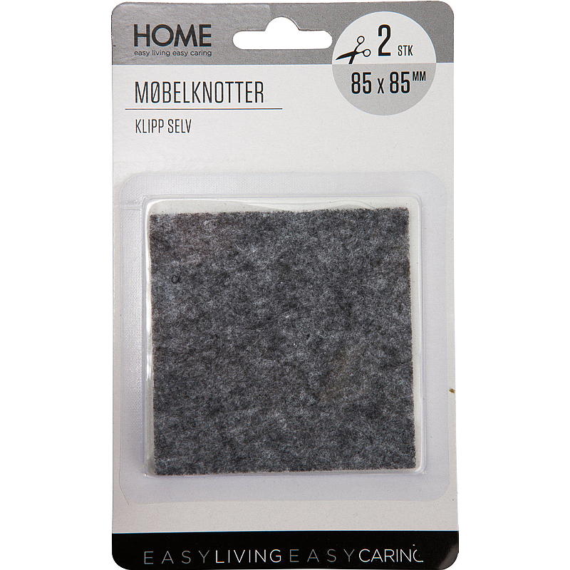 Home Møbelknotter 2-pk 85x85 mm filt klipp selv