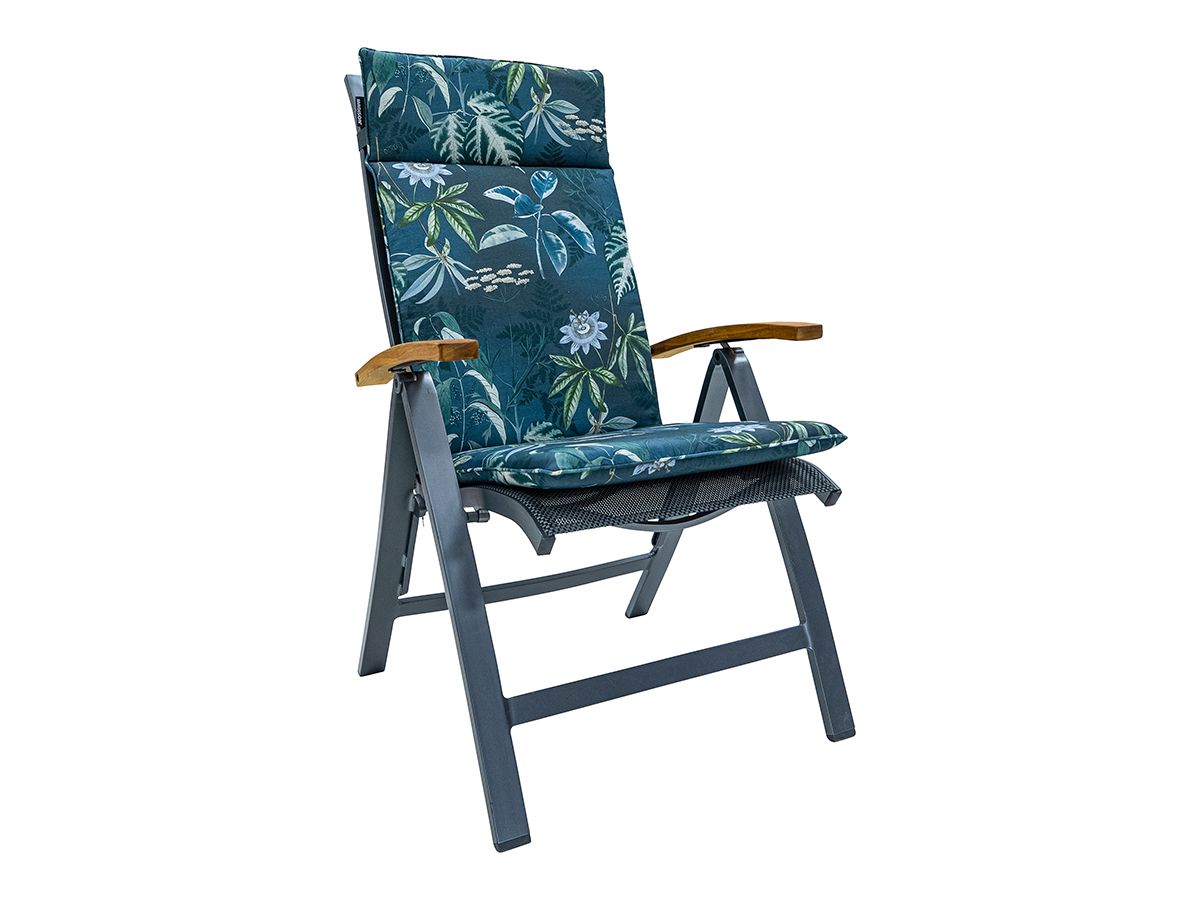 Madison Mauel Blue 120x50 Gartenstuhlkissen mit hoher Rückenlehne