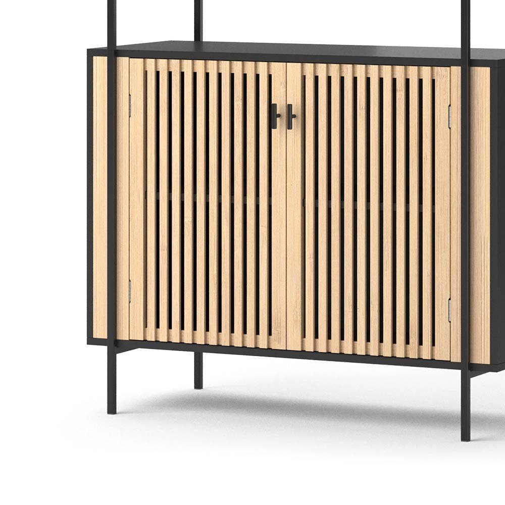 Vicco Bücherregal Standregal Bamboo breit Schwarz/Bamboo