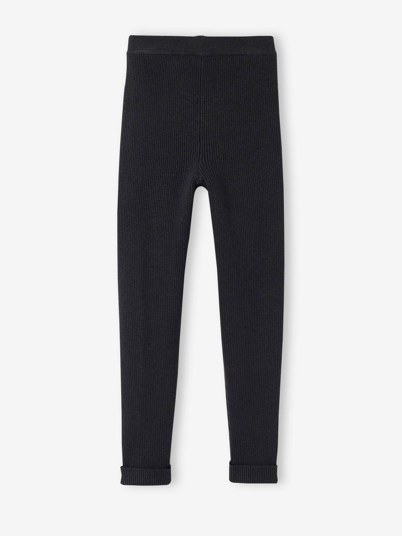 Legging en tricot fille rose foncé