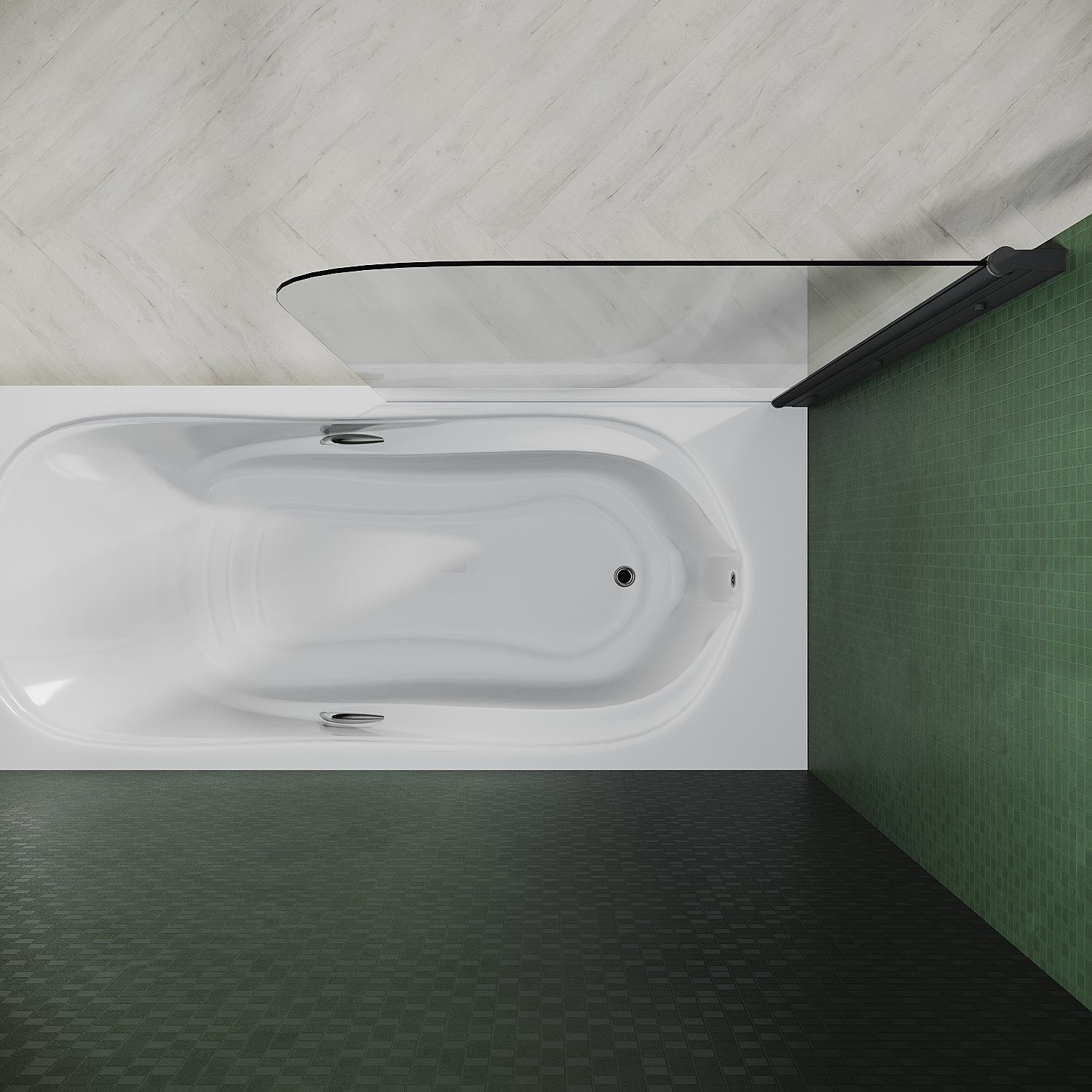 SONNI Badewannenaufsatz Badewannenaufsatz mit Seitenwand,Faltwand, DuschabtrennungNANO Glas, Einscheibensicherheitsglas mit Nano Beschichtung, für Badezimmer, faltbar
