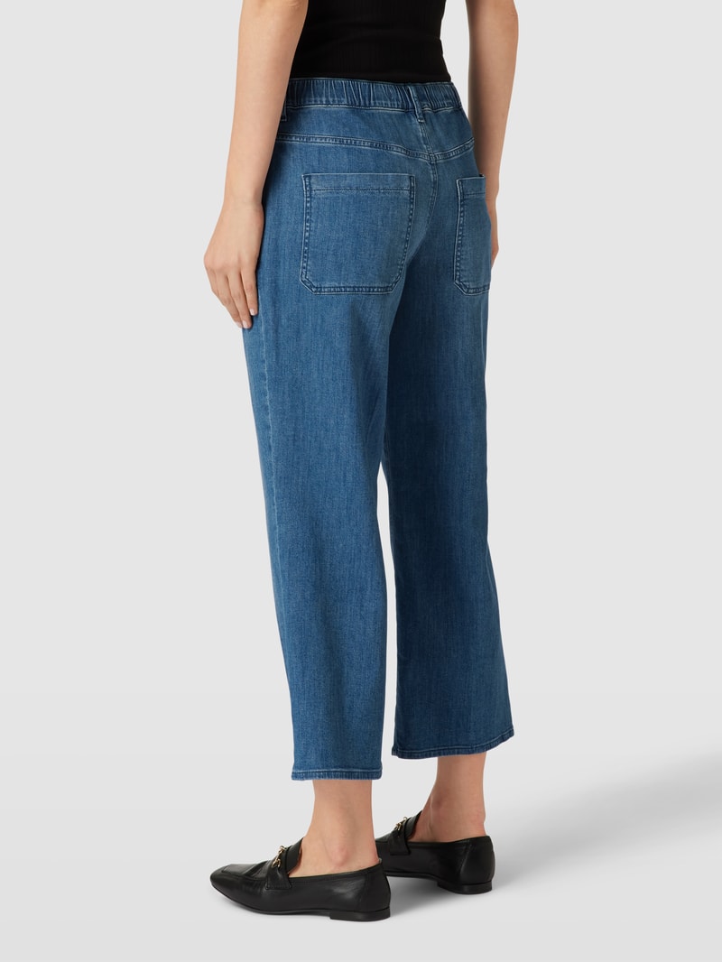 Jeans mit Label-Details Modell 'MAINE' in dunkelblau