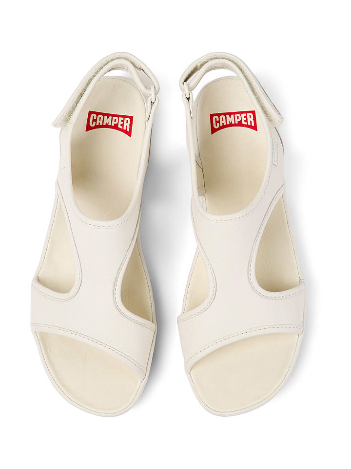 Camper Leder-Sandalen in Creme günstig kaufen