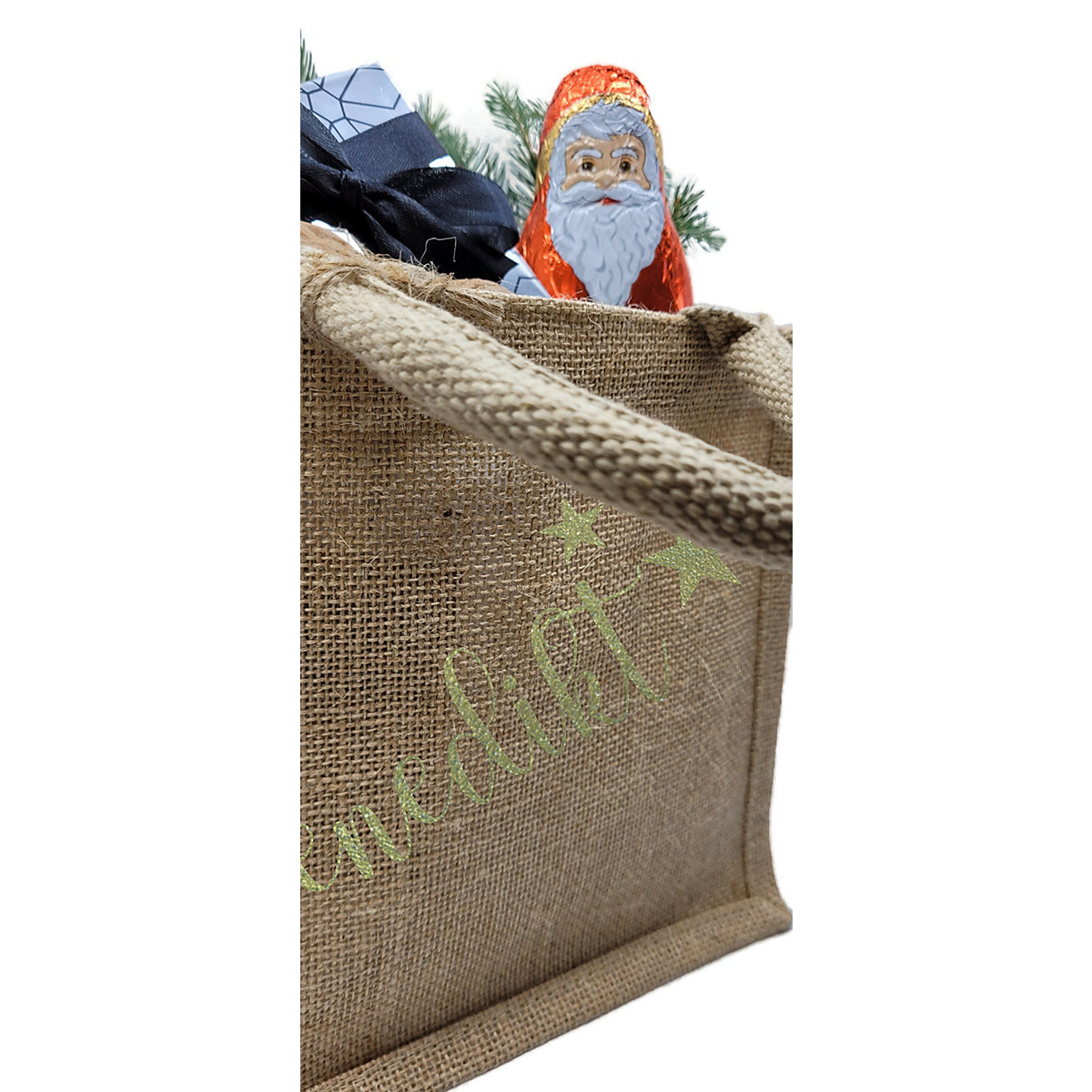 Nikolaus Tasche  / Nikolaussack mit Name personalisiert Gold / Glitzer