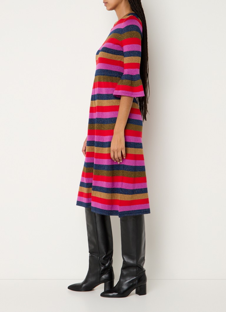 Abito midi Alice di LKBennett in misto lana a righe e lurex