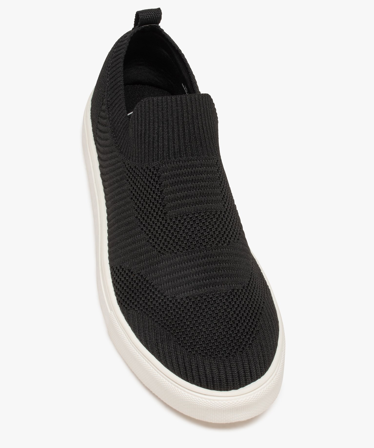Baskets homme style chaussettes en maille unie noir | GEMO