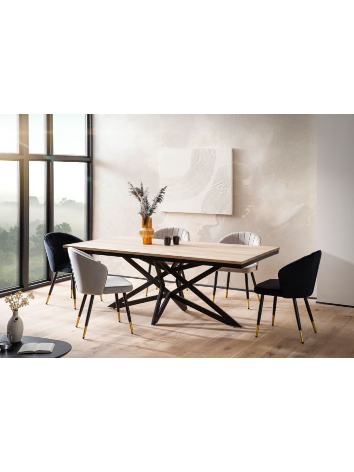 KADIMA DESIGN Esszimmertisch 200x100x77 cm Massivholz Metall Esstisch günstig kaufen onesize