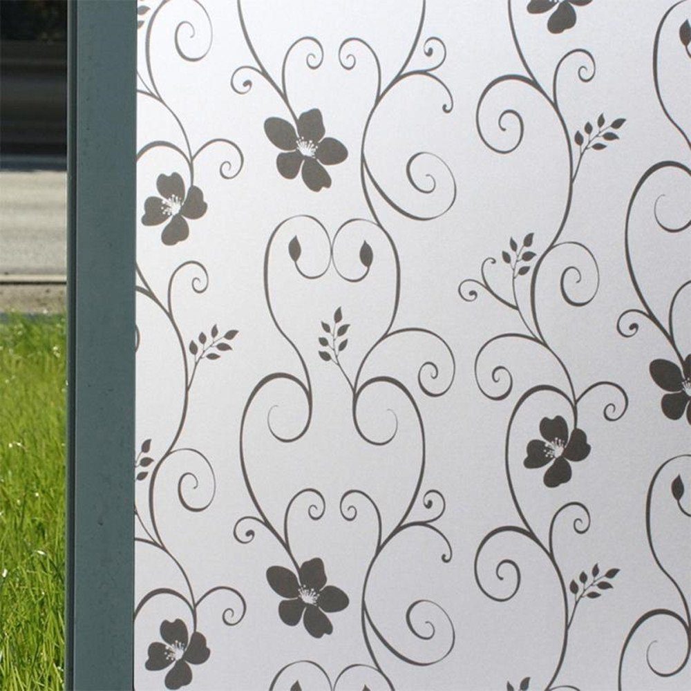Fensterfolie Selbstklebend ohne Klebstoff Fensterfolie Statisch Folie mit Anti-UV, iscooter, Fensterfolie Streifenfolie Dekofolie, Statisch Folie 90 * 500CM