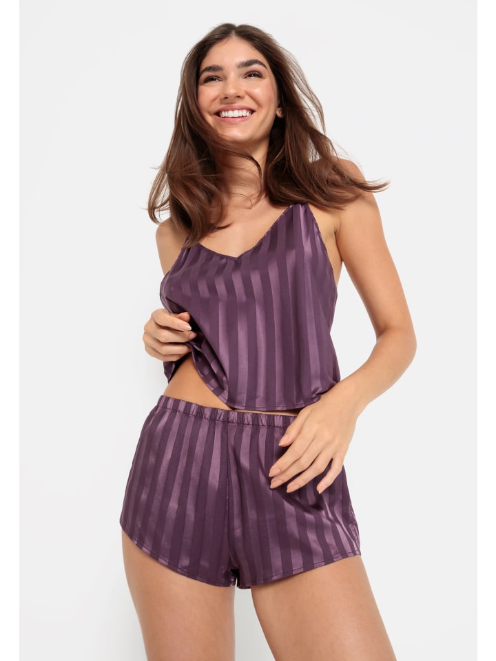 LSCN BY LASCANA Shorty in pflaume gestreift günstig kaufen