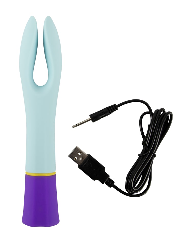 You2Toys Vibrator double vibrator in Türkis/Lila/Gelb günstig kaufen 18 cm