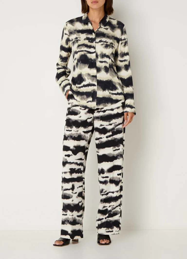 Taifun Blouse with tie-dye design
