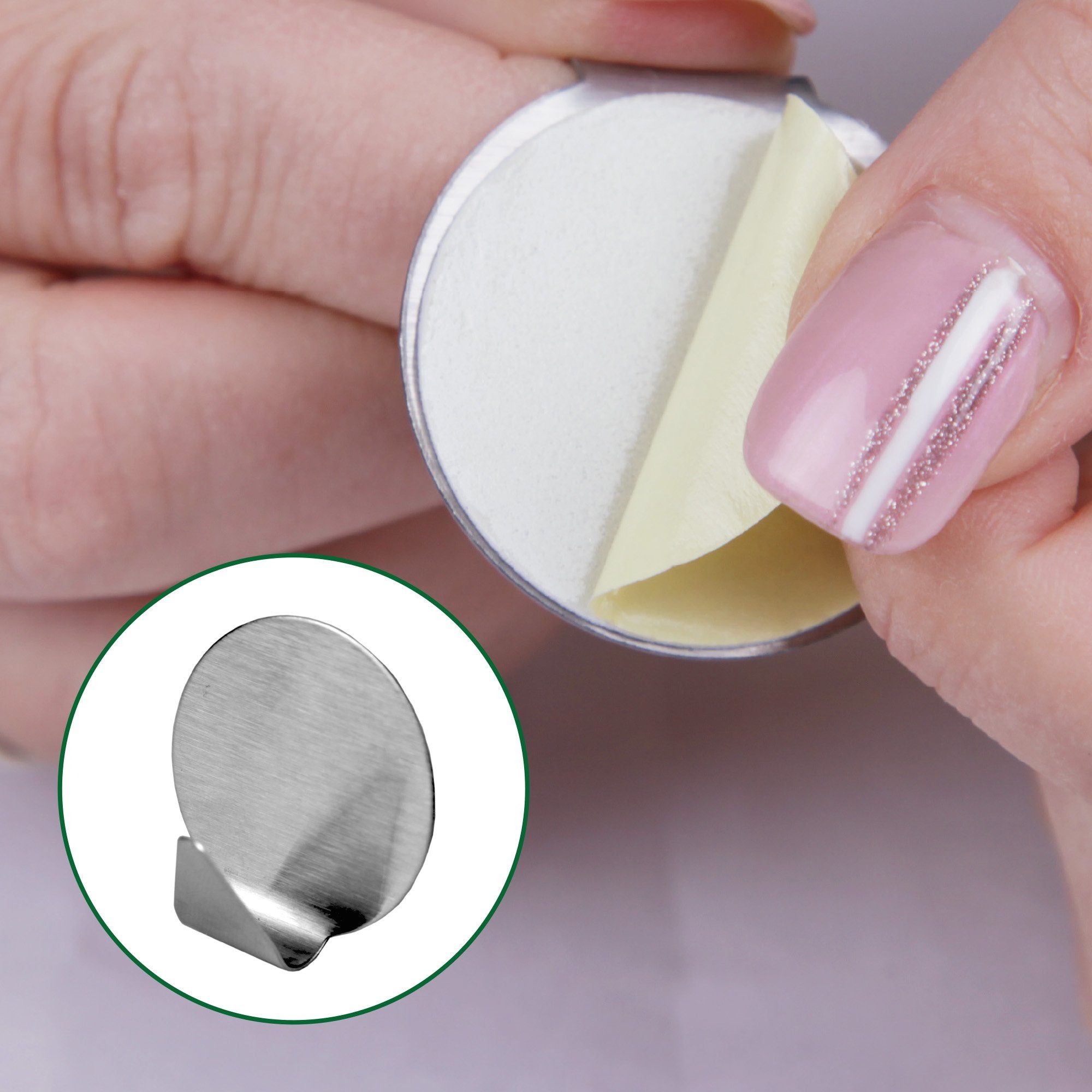 Bestlivings Wandhaken Wandhaken Edelstahl, selbstklebend, 4er, Badezimmer, Türen, Duschen, Badewannen, Vorhänge, Küche, (4-St), Silber aus Edelstahl, Rostfrei Aufhänger Bilderhaken ohne Bohren