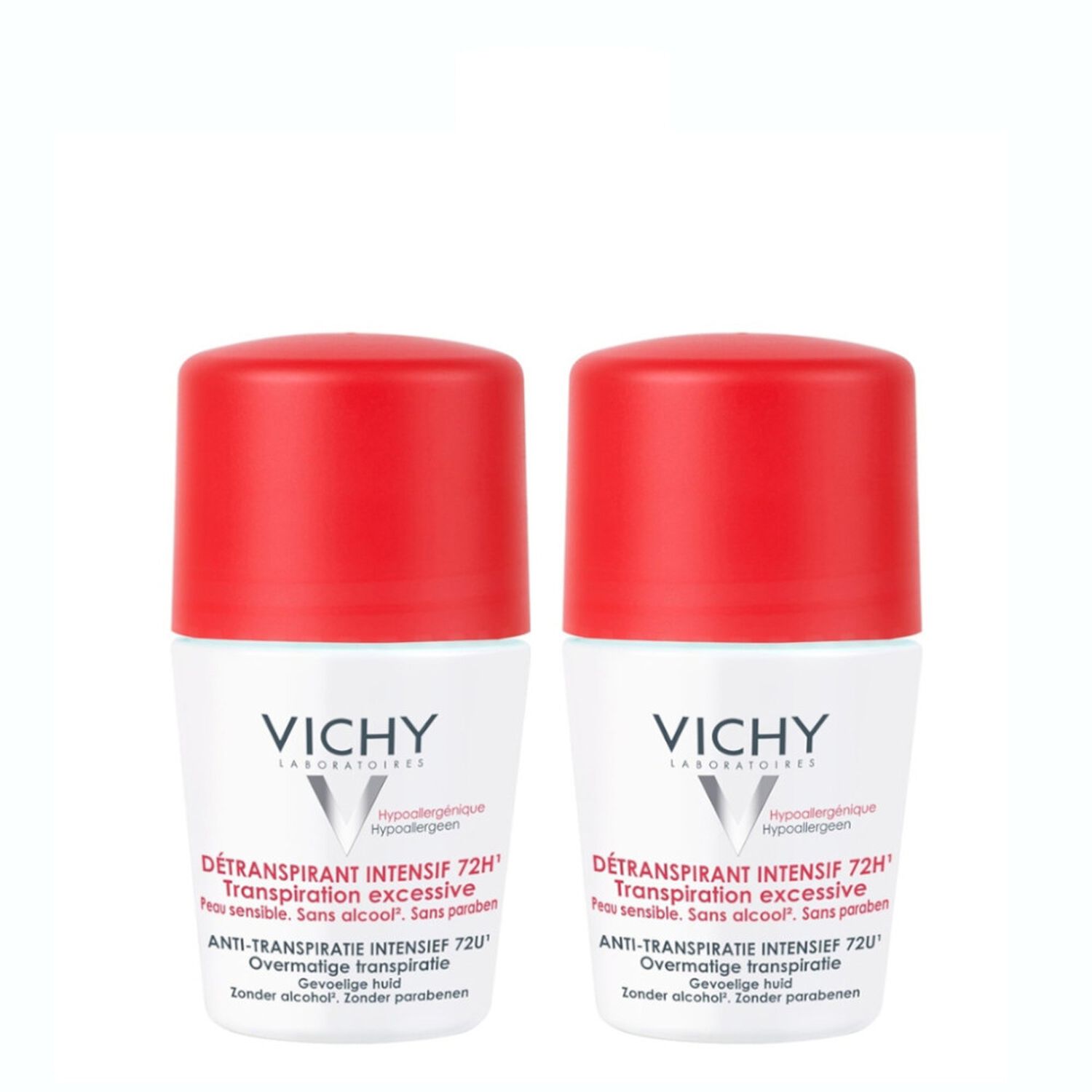 Vichy Détranspirant Intensif 72H Roll-On 2x50 ml