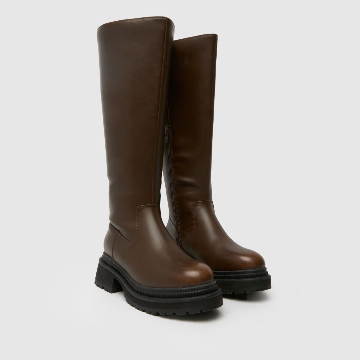 Schuh Wide Fit Delma húzózsinóros csizma barna színben