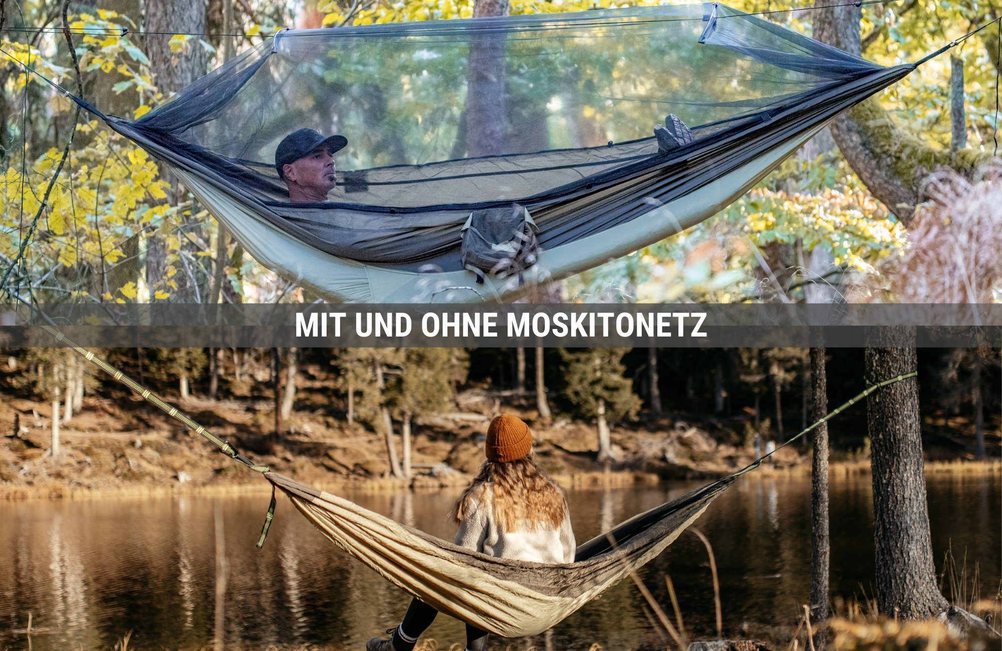Amazonas Hängematte Moskito Traveller Thermo, Ultra Light Hängematte inkl. Moskitonetz und Isomattenfach