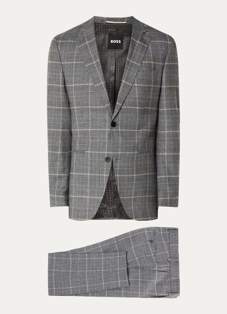 HUGO BOSS  C-Huge slim fit 2-delig pak van scheerwol met ruitdessin