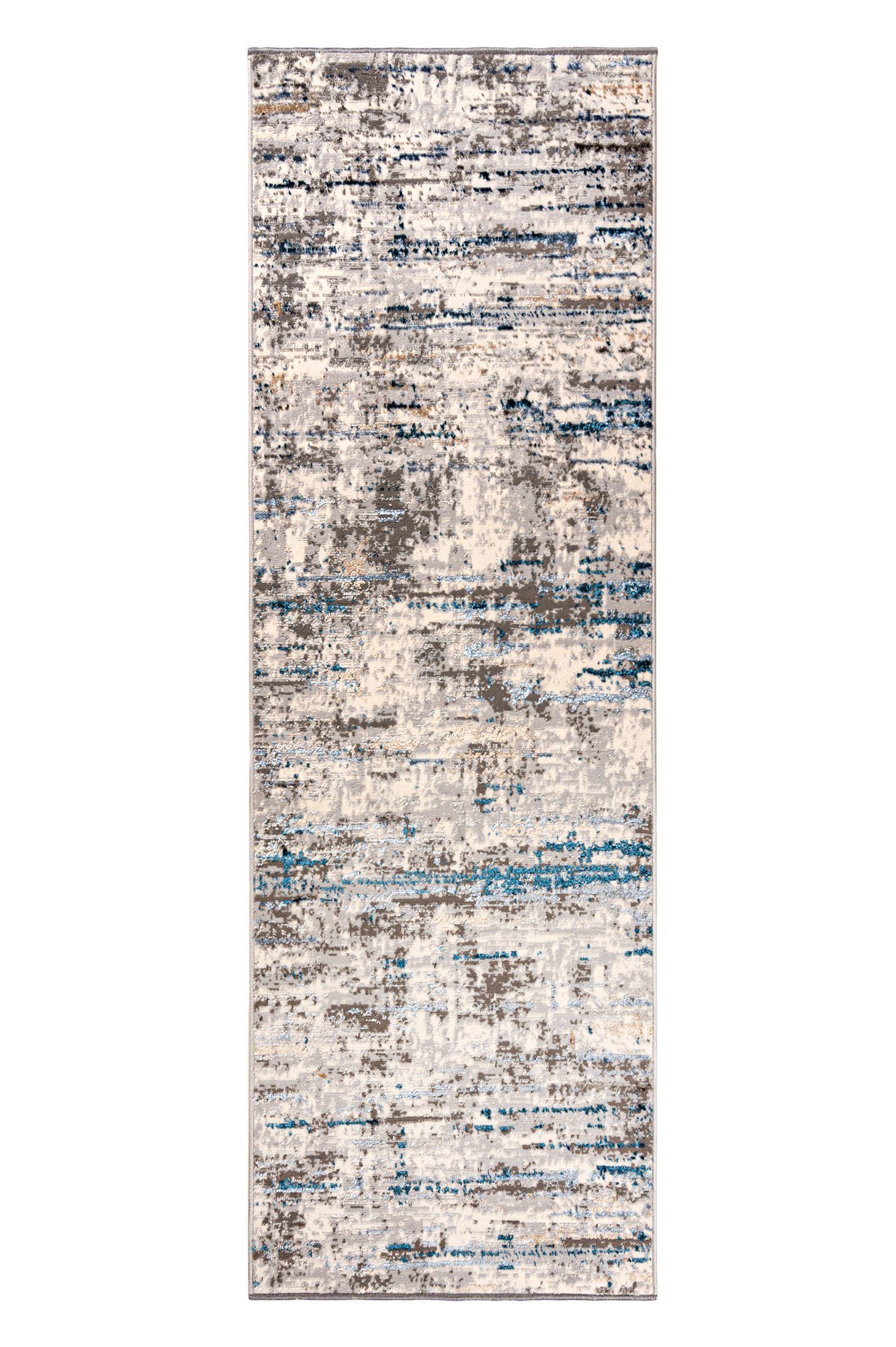 Läufer Läufer Flurläufer Modern für Vorzimmer - Abstrakt - Beige Grau Blau, Mazovia, 60 x 100 cm, Kurzflor, Meterware, Höhe 8 mm, Kurzflor - niedrige Florhöhe