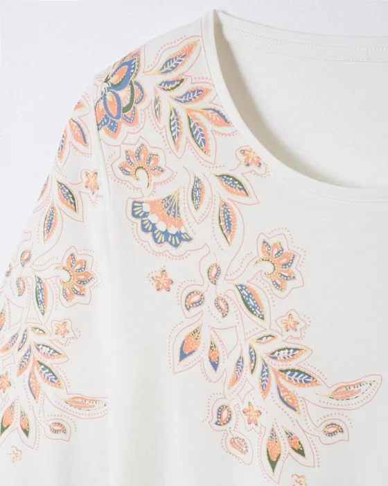 Tee-shirt imprimé placé floral
