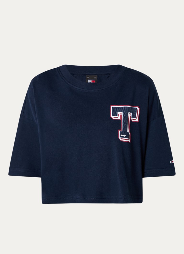 Tommy Hilfiger  Letterman cropped T-shirt met logo